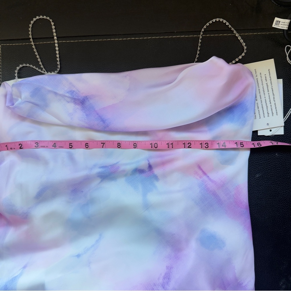 Aidan by Aidan Mattox Pastel Tie-Dye Cowl Neck Maxi Dress Gown Size 6 NWT - Picture 16 of 16